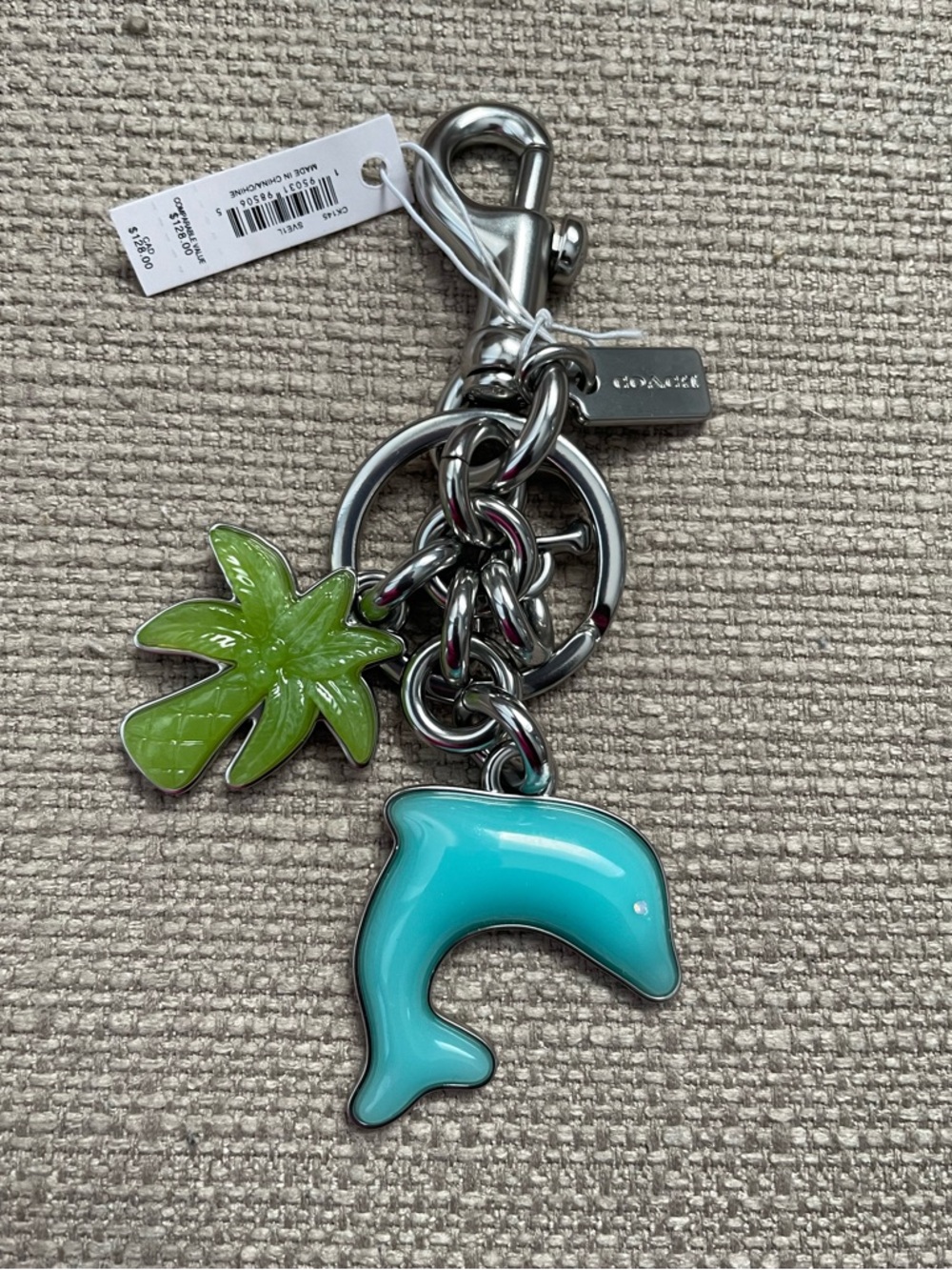 Coach Dolphin Cluster Bag Charm Silver/Multi new